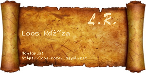 Loos Róza névjegykártya